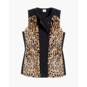 Chico's Leopard Cheetah Faux Fur Vest  Size 1